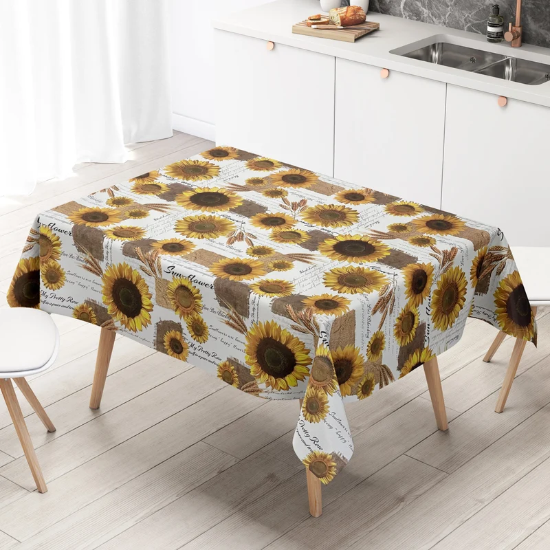 Wachstuch Tischdecke K88A Sonnenblumen Getreide Sommer eckig rund oval