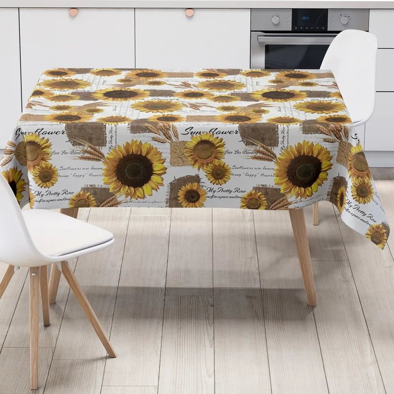Wachstuch Tischdecke K88A Sonnenblumen Getreide Sommer eckig rund oval