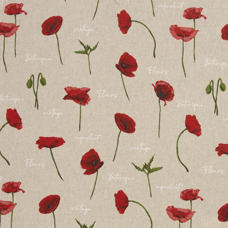 Petra Dekostoff - Mohnblumen Schrift - 10 cm
