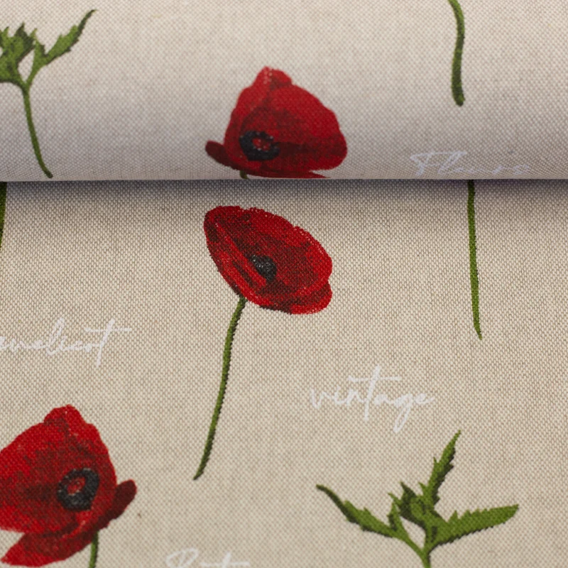 Petra Dekostoff - Mohnblumen Schrift - 10 cm