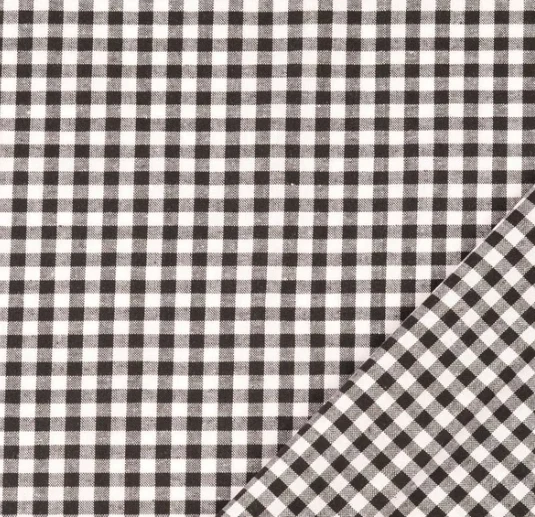 Baumwoll Webware - Zefir schwarz kariert - 10 cm