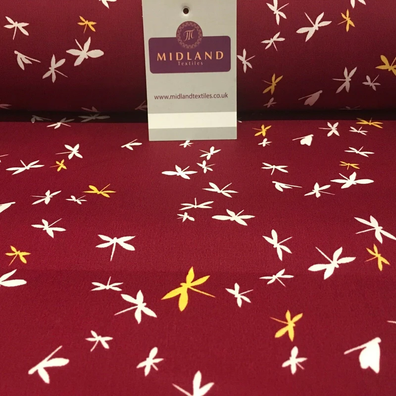 Dragonfly Silhouette 100% Cotton Printed Fabric 44" Wide M812 Mtex