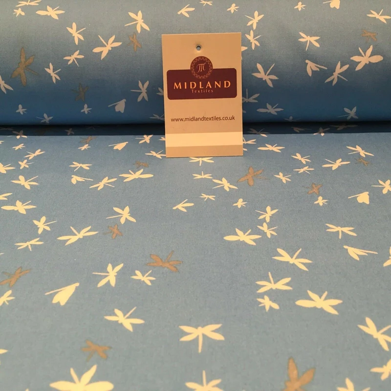 Dragonfly Silhouette 100% Cotton Printed Fabric 44" Wide M812 Mtex