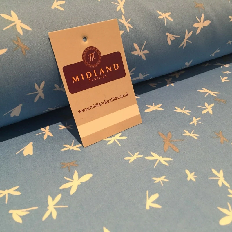 Dragonfly Silhouette 100% Cotton Printed Fabric 44" Wide M812 Mtex