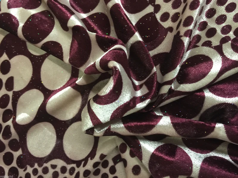 Abstract Glitter stretch Velvet circle and dot M16-3 & 4 Mtex