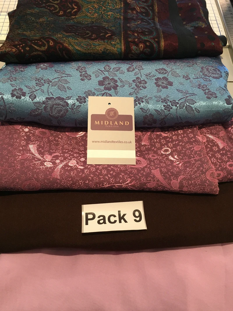 Mixed Assorted fabric Pack of 5 remnants patchwork quilting crafting M630 Mtex