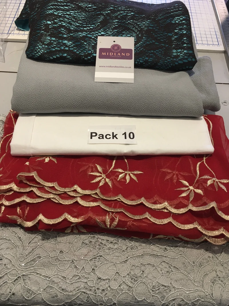 Mixed Assorted fabric Pack of 5 remnants patchwork quilting crafting M630 Mtex