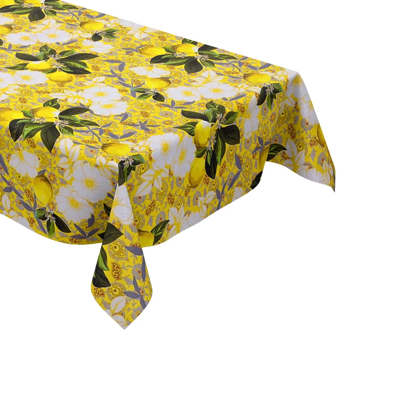 Wachstuch Tischdecke B6025-03 gelb Zitronen Finca Sommer eckig rund oval
