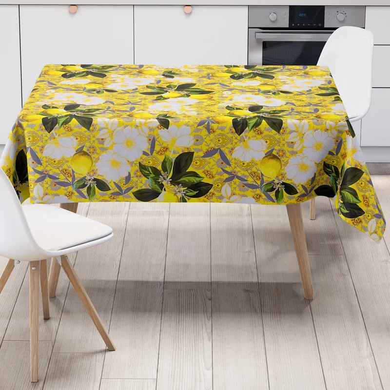 Wachstuch Tischdecke B6025-03 gelb Zitronen Finca Sommer eckig rund oval