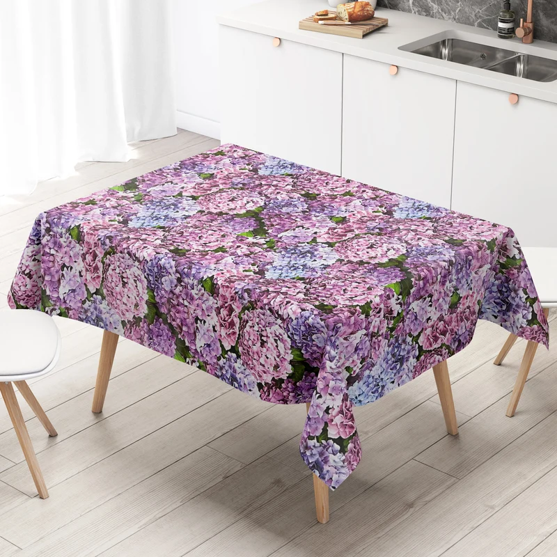 Wachstuch Tischdecke B4049-01 Hortensien Blütenmeer eckig rund oval Meterware