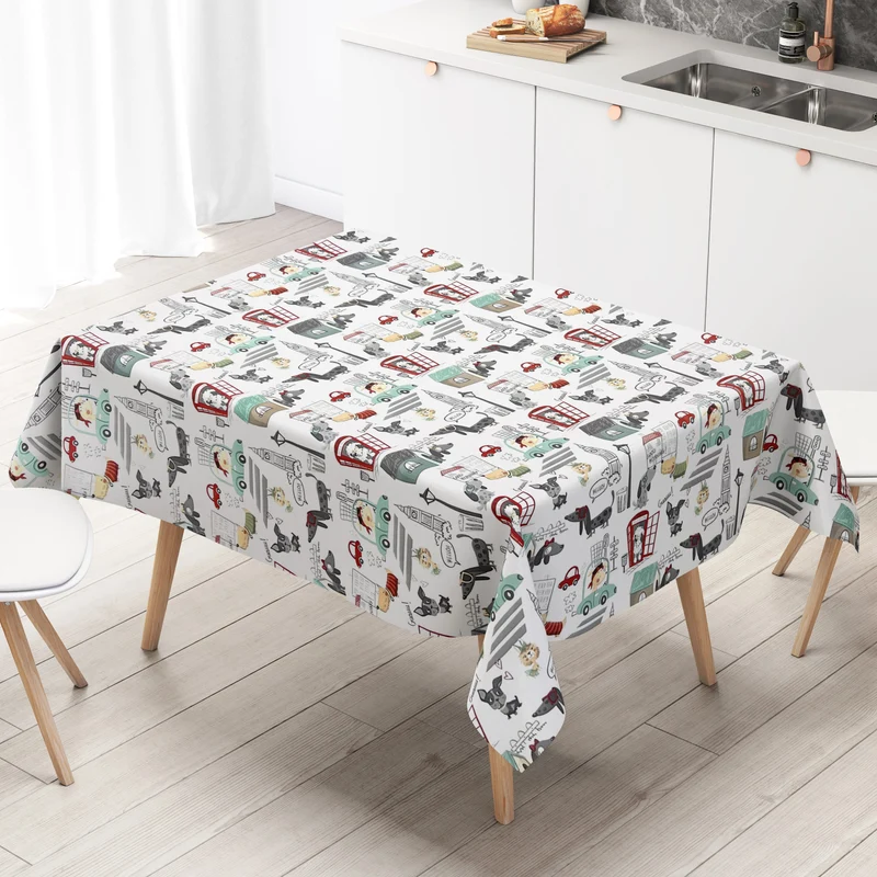 Wachstuch Tischdecke R20HUL London Big Ben Kindermotiv Dackel eckig rund oval