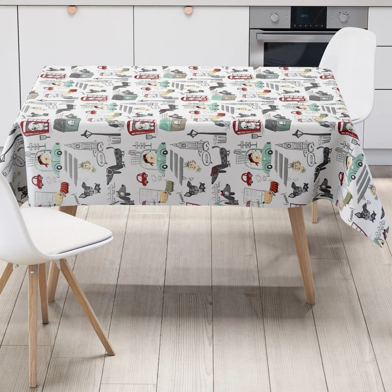 Wachstuch Tischdecke R20HUL London Big Ben Kindermotiv Dackel eckig rund oval