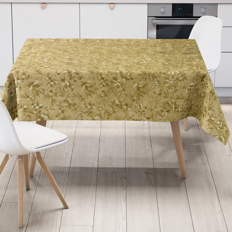 Wachstuch Tischdecke Damast geprägt K607A Gold Rosen Blüten Weihnachten eckig rund oval