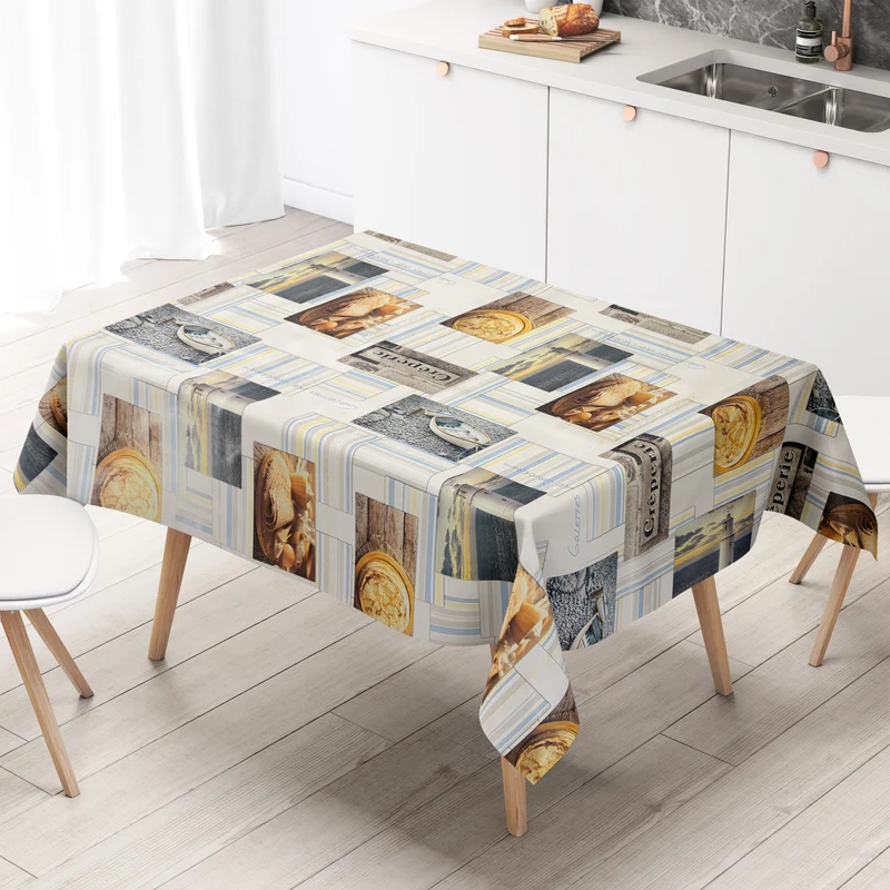 Wachstuch Tischdecke C141281 Creperie Maritim eckig rund oval