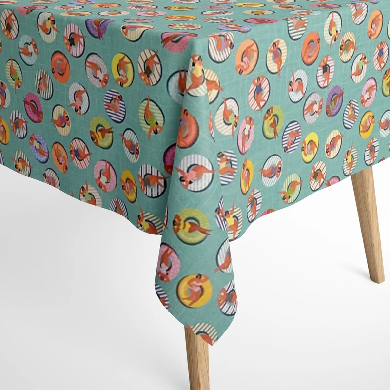 textile Tischdecke Jacquard beschichtete Baumwolle DG131 Meer Pool Bikini eckig rund oval