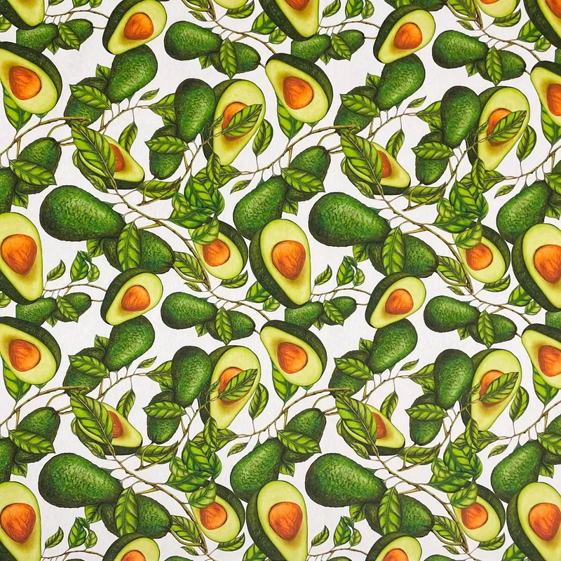 textile Tischdecke Jacquard beschichtete Baumwolle DG128 AVOCADOS eckig rund oval