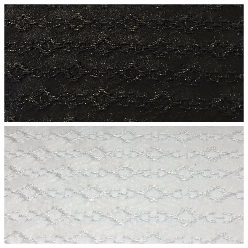 Chain effect with gold shimmer Jacquard Jersey dress fabric 58" M740 Mtex