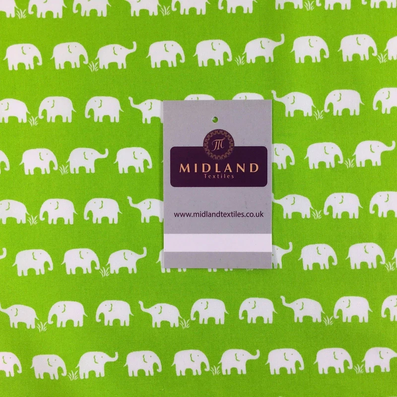 Retro Novelty Elephant Herd Fabric Print 100% Cotton 44" Wide M528