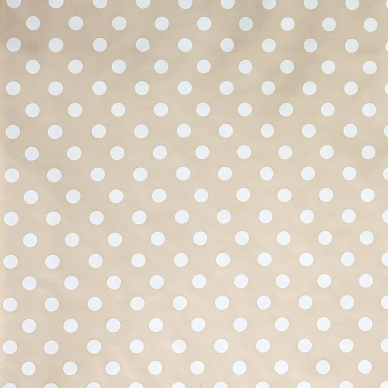 Wachstuch Tischdecke 01150-04 weiße Punkte auf beige-creme Polka Dots eckig rund oval