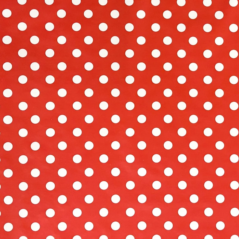 Wachstuch Tischdecke 01150-01 weiße Punkte auf rot Polka Dot eckig rund oval