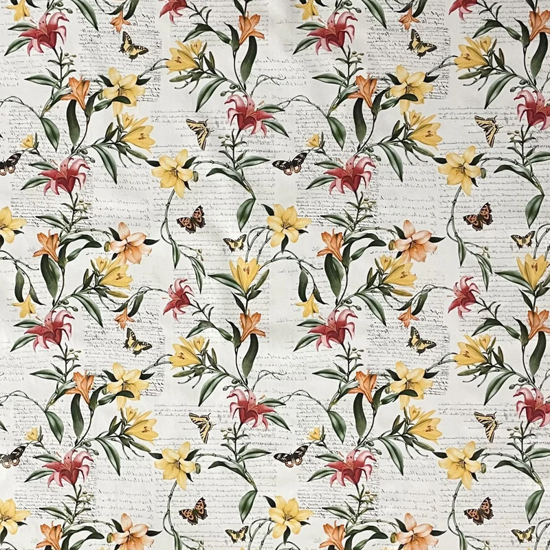 Wachstuch Tischdecke 06241-01 Blumenwiese Blüten Schmetterlinge eckig rund oval Wunschmaß