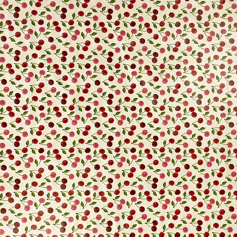 Wachstuch Tischdecke B5059-01 Kirschen rokability meliert beige eckig rund oval Meterware