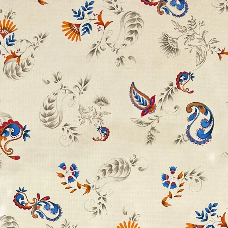 Wachstuch Tischdecke 01513-01 Boho Federn Blumen beige eckig rund oval