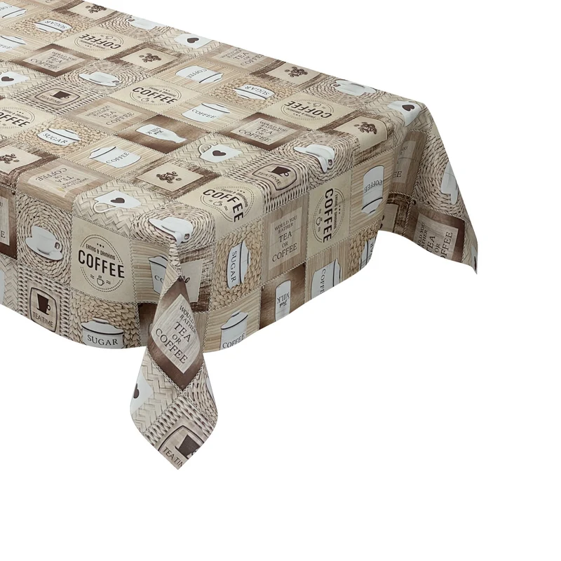 Wachstuch Tischdecke K226A Kaffee Tee Milch Küchenmotiv eckig rund oval