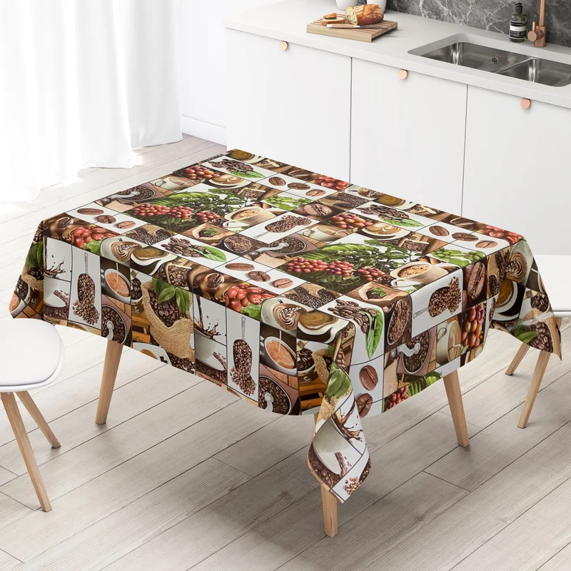 Wachstuch Tischdecke K126A Kaffee Kaffeebohnen Kaffeemotiv eckig rund oval
