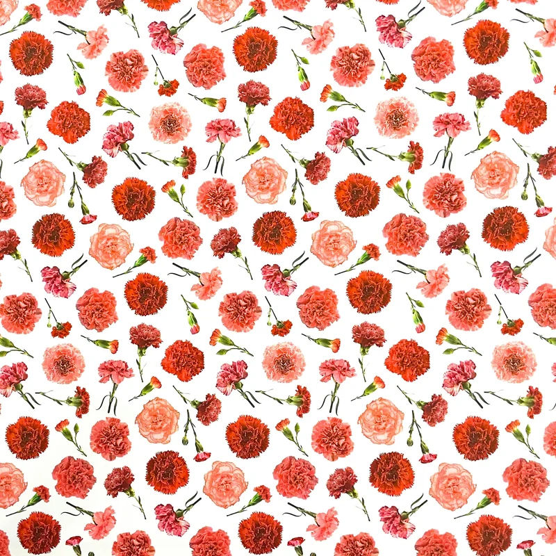 Wachstuch Tischdecke K145A rosa Nelken Blüten auf weiss Garten Sommer eckig rund oval