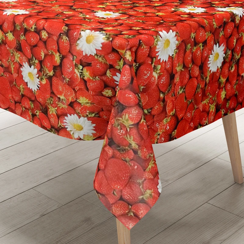 Wachstuch Tischdecke 01156-00 Erdbeeren Früchte Garten Sommer eckig rund oval