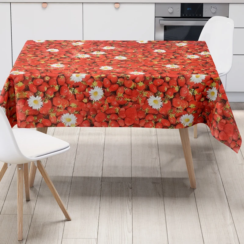 Wachstuch Tischdecke 01156-00 Erdbeeren Früchte Garten Sommer eckig rund oval