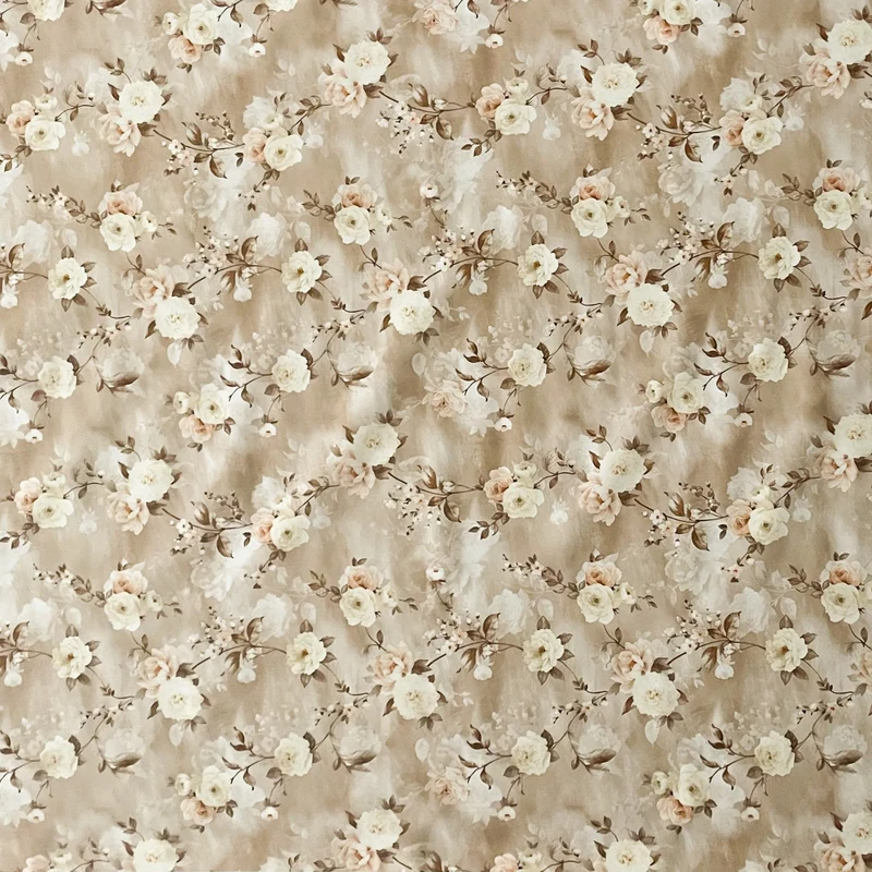 Wachstuch Tischdecke 01502-02 hellbraun braun Rosen Blüten klassisch eckig rund oval