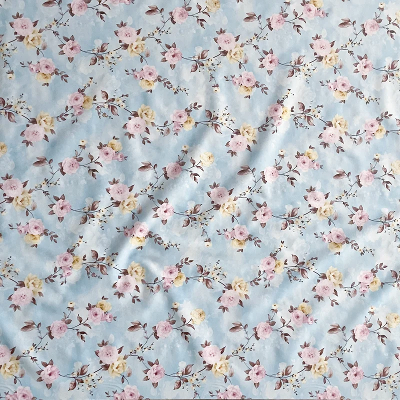 Wachstuch Tischdecke 01502-03 hellblau Rosen Blüten klassisch eckig rund oval