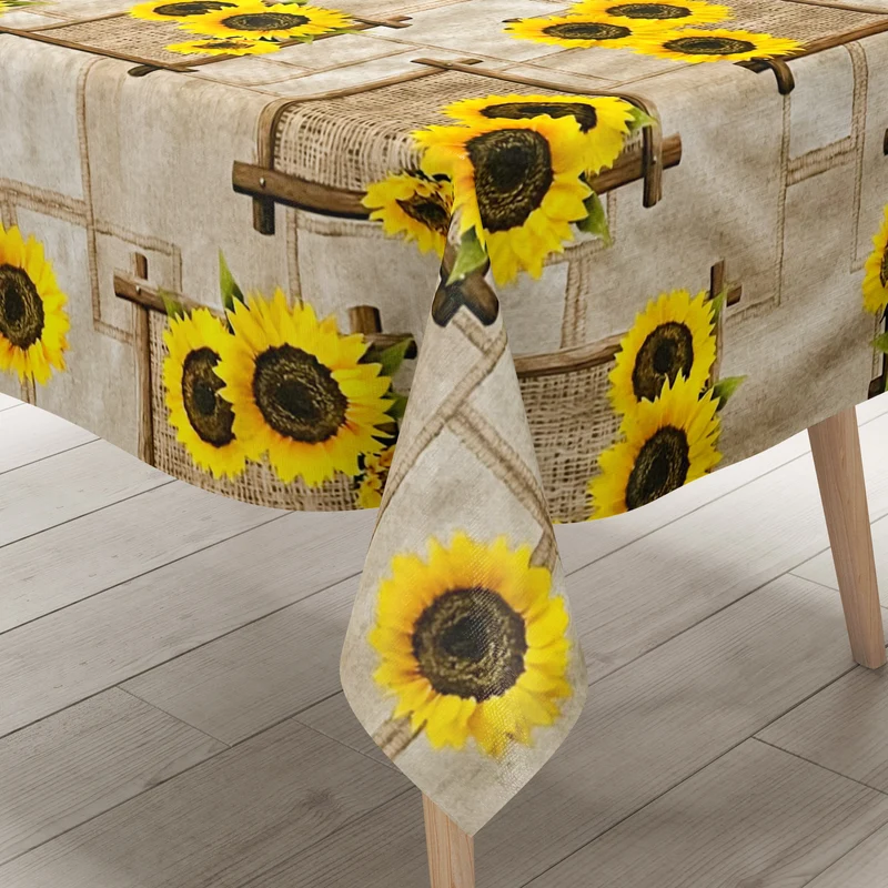 Wachstuch Tischdecke 01433-02 braun Sonnenblumen Blüten Garten Sommer eckig rund oval nach Maß