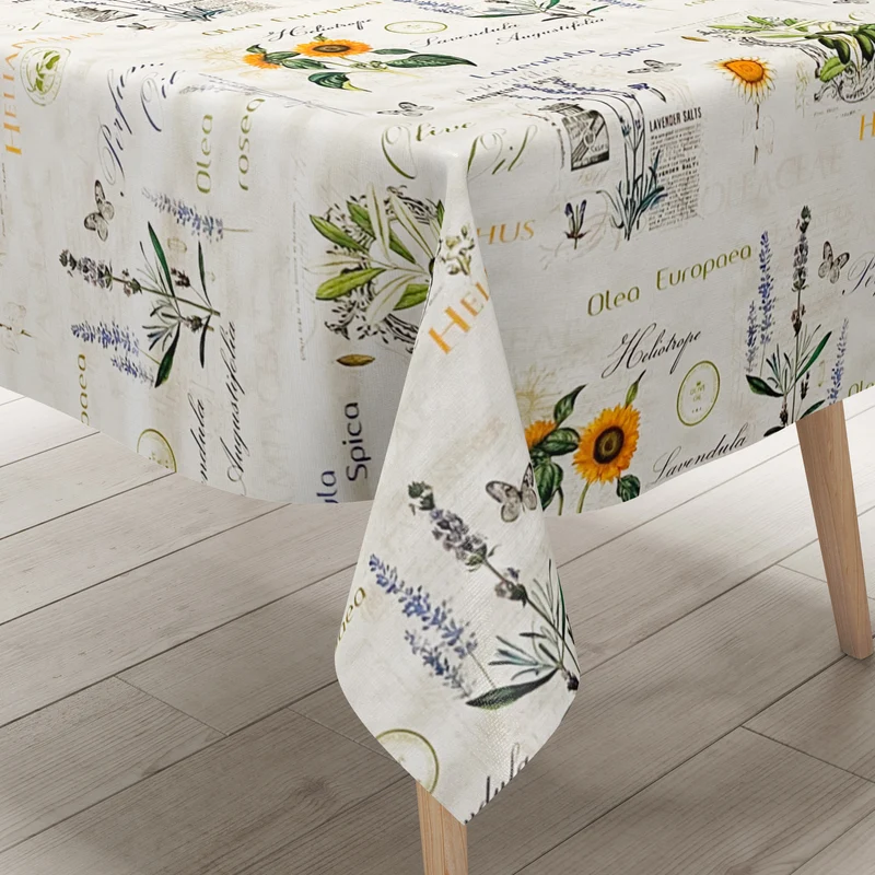 Wachstuch Tischdecke geprägt P732-1 Lavendel Sonnenblumen Meterware eckig rund oval