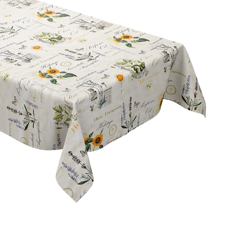 Wachstuch Tischdecke geprägt P732-1 Lavendel Sonnenblumen Meterware eckig rund oval