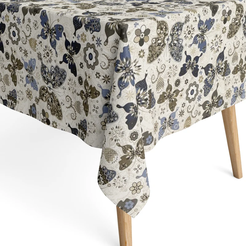textile Tischdecke Jacquard beschichtete Baumwolle FB CHAGALL Schmetterlinge eckig rund oval