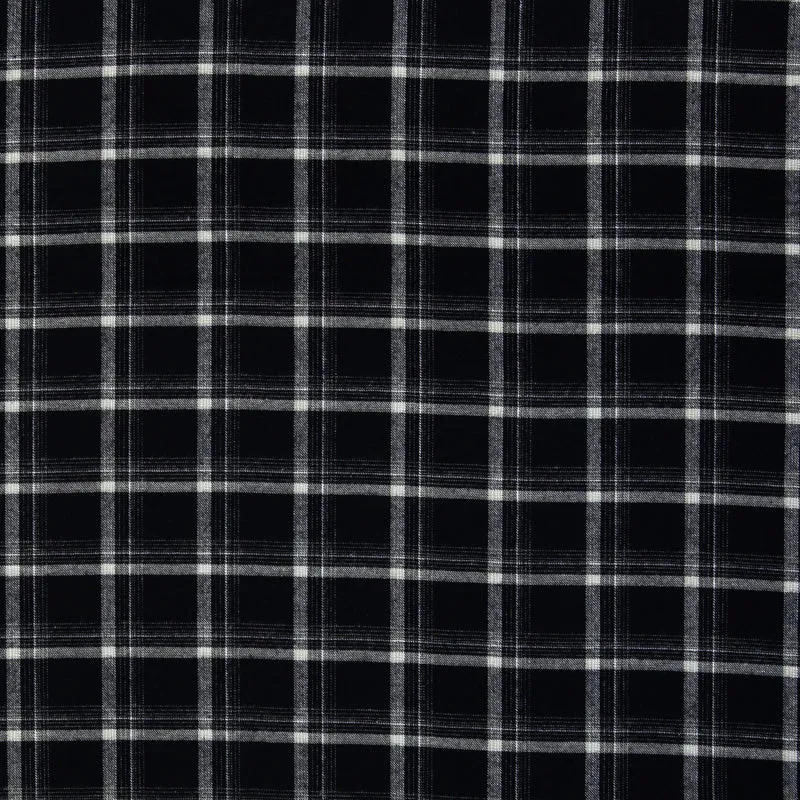 Flanell - Maverick Karo naturwei§/schwarz - 10 cm