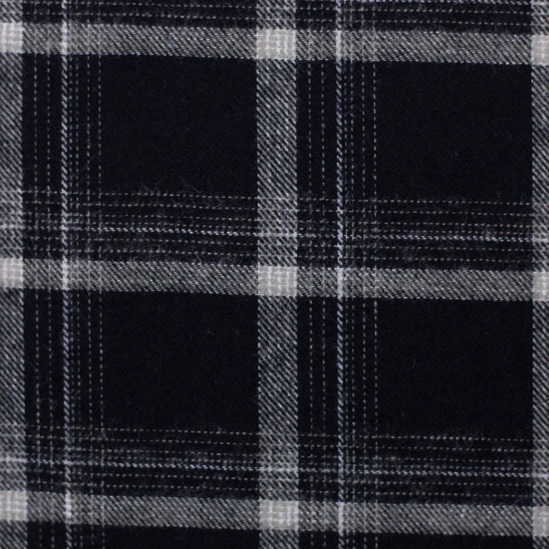 Flanell - Maverick Karo naturwei§/schwarz - 10 cm