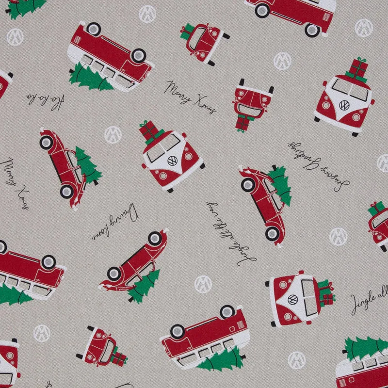 Dekostoff - Volkswagen Weihnachten - 10 cm
