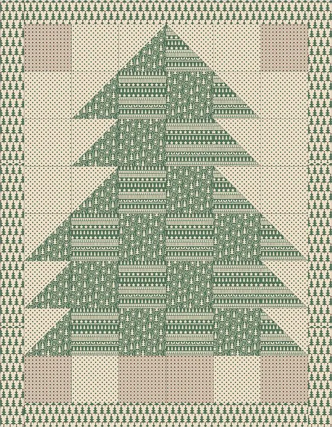 Green Scandi 100% Cotton Christmas themed Patchwork & Crafting Fabric 45" Mtex