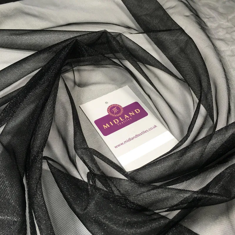 Black shiny sheer net draping fabric 58" Wide M731 Mtex
