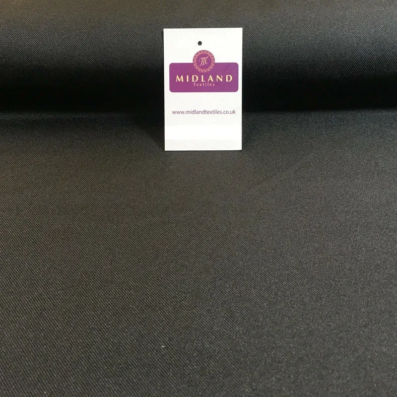 Black Plain Polyester Twill fabric ideal for suits, skirts, uniform 58" M773