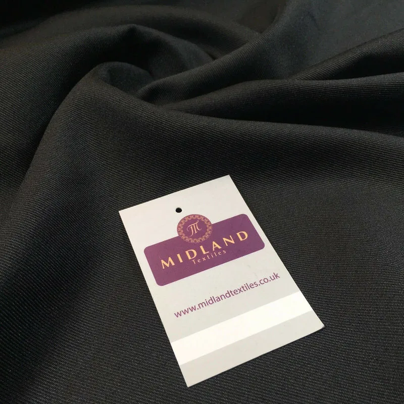 Black Plain Polyester Twill fabric ideal for suits, skirts, uniform 58" M773
