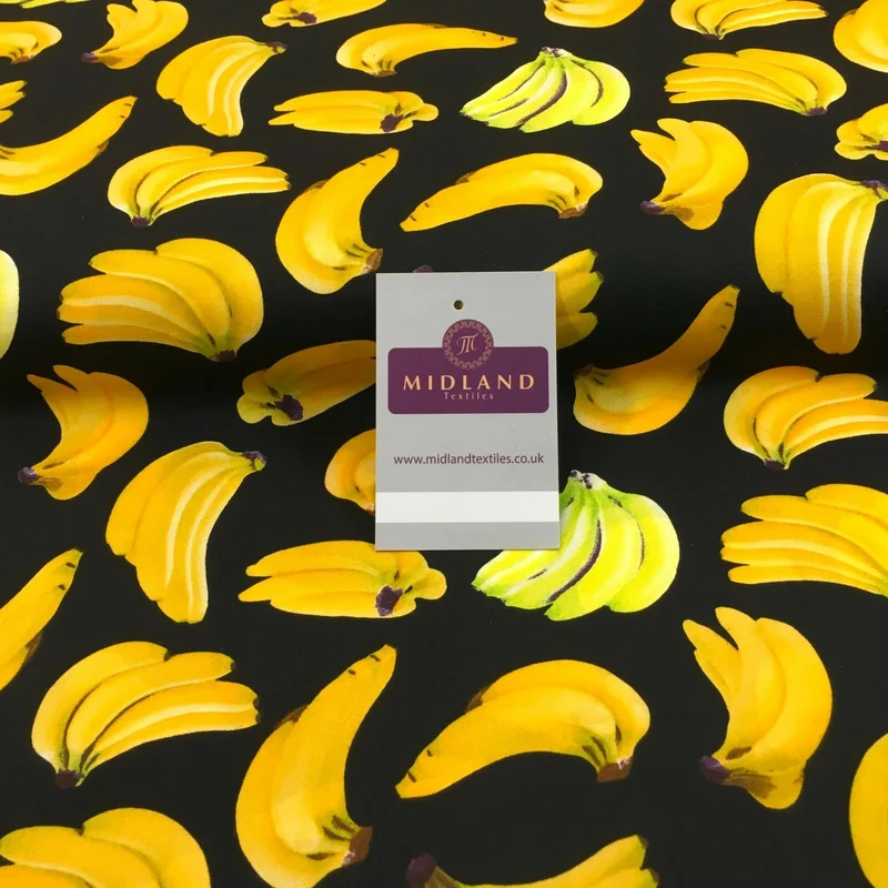 Bunches of Banana cotton poplin printed crafting fabric 44" M768 Mtex