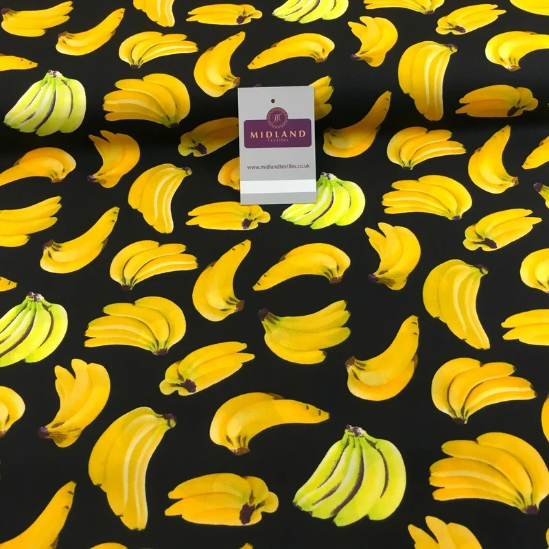 Bunches of Banana cotton poplin printed crafting fabric 44" M768 Mtex