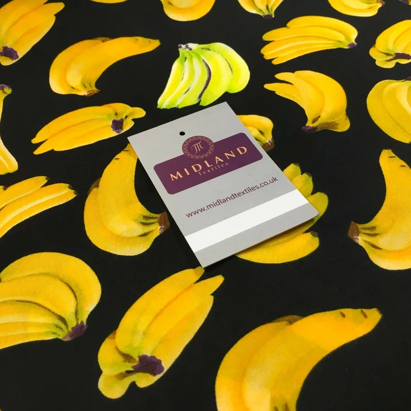 Bunches of Banana cotton poplin printed crafting fabric 44" M768 Mtex