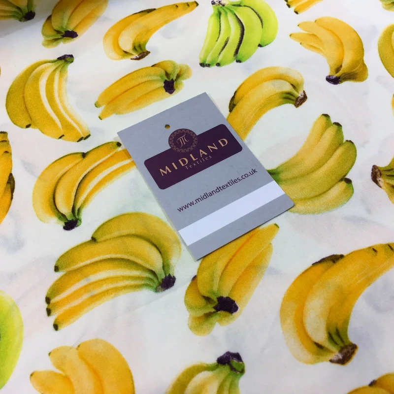 Bunches of Banana cotton poplin printed crafting fabric 44" M768 Mtex