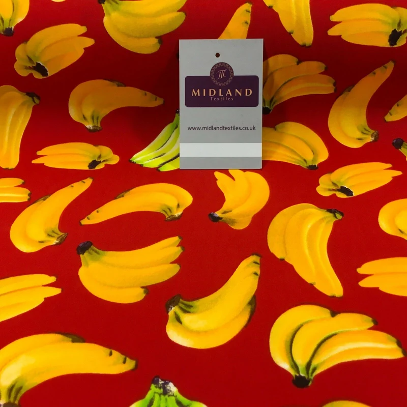 Bunches of Banana cotton poplin printed crafting fabric 44" M768 Mtex